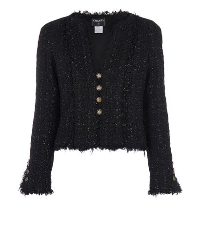 Chanel Fringed Tweed Jacket, front view