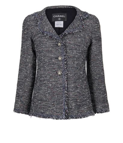 Chanel Interwoven Buttons Tweed Jacket, front view