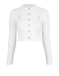 Chanel Crocheted Cardigan, Cotton, White, UK 6, 3*