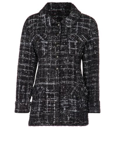 Chanel Globalization Boucle Blazer, &pound;1,700, Clothing, Grey, Wool, Front view