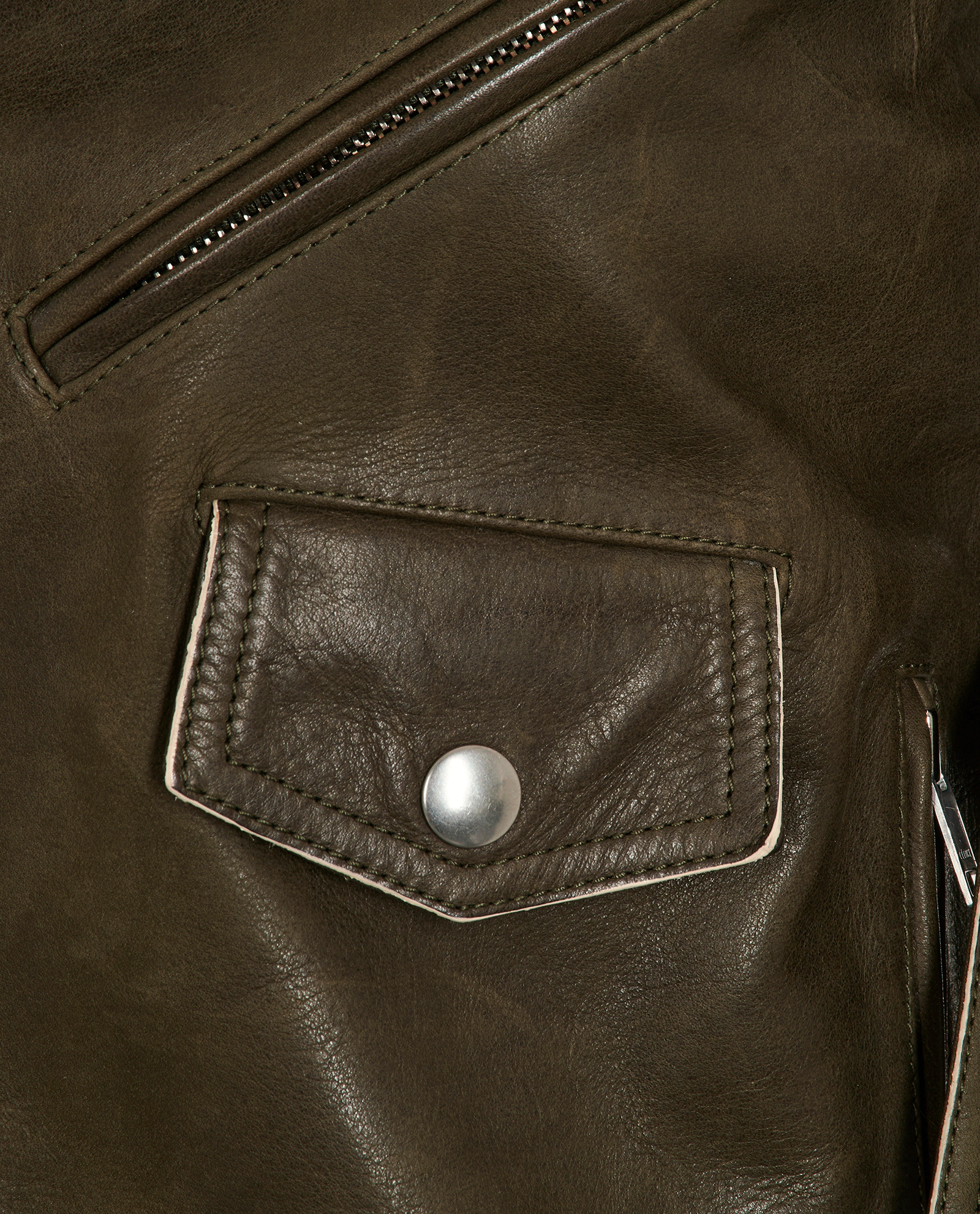 Celine Biker Jacket, &pound;595, Clothing, Green, Leather, Other view