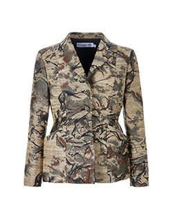 Christian Dior Jungle Print Jacket, Silk Blend, Beige/Black, UK 16