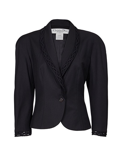 Christian Dior Cutout Blazer, &pound;145, Clothing, Black, Silk, Front view