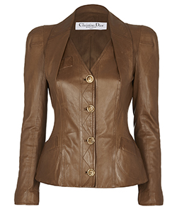 Christian Dior Boutique Leather Jackets, leather, brown, 8, 1*