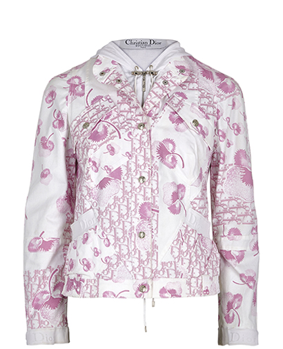 Christian Dior Logo Galliano Vintage Jacket, &pound;290, Clothing, Pink/White, Cotton/Viscose, Front view