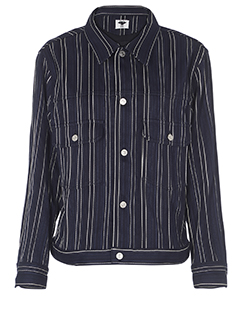 Christian Dior Striped Jacket, cotton, navy, 8, 3*