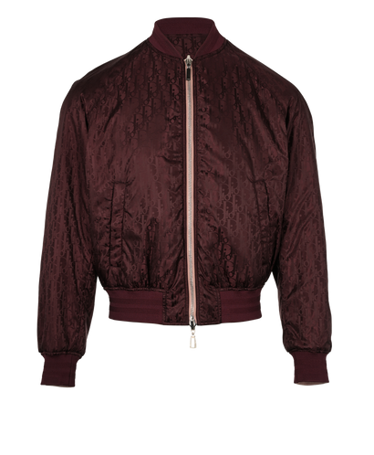 Christian Dior Oblique Reversible Bomber, &pound;1,400, Clothing, Burgundy, Polyester (Polymer), Front view