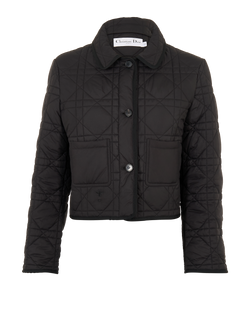 Christian Dior Macrocannage Crop Jacket, Poly, Black, UK12, 2*