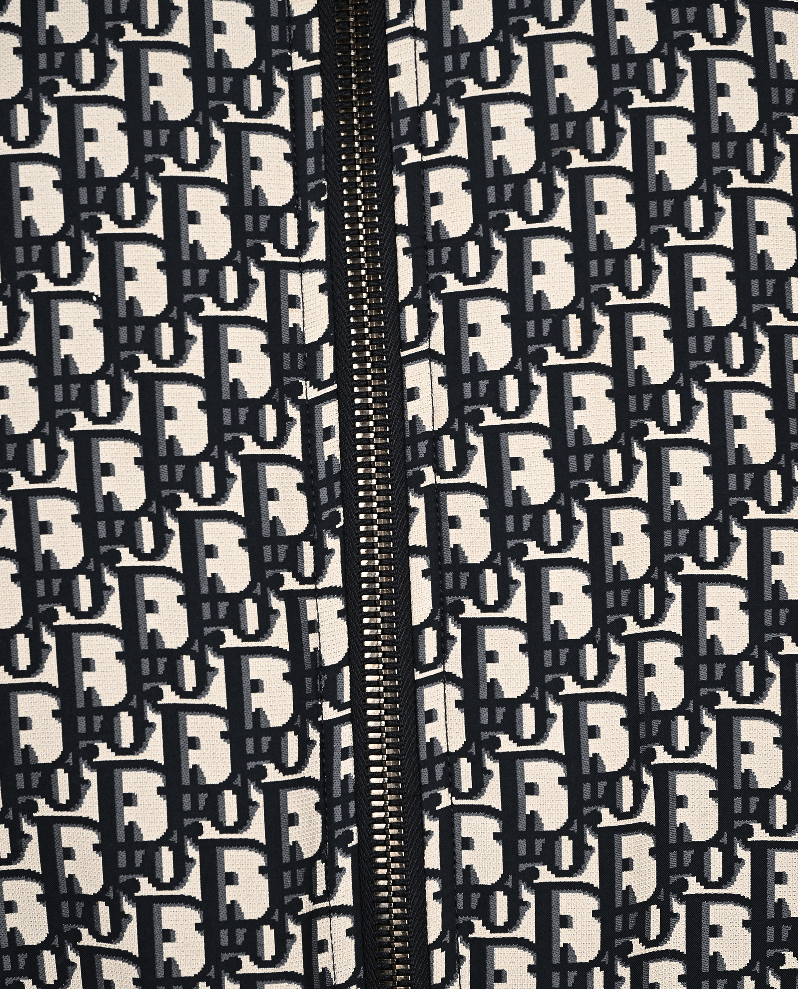 Christian Dior Oblique Bomber Jacket, &pound;850, Clothing, Cream/Navy, Polyester (Polymer), Other view