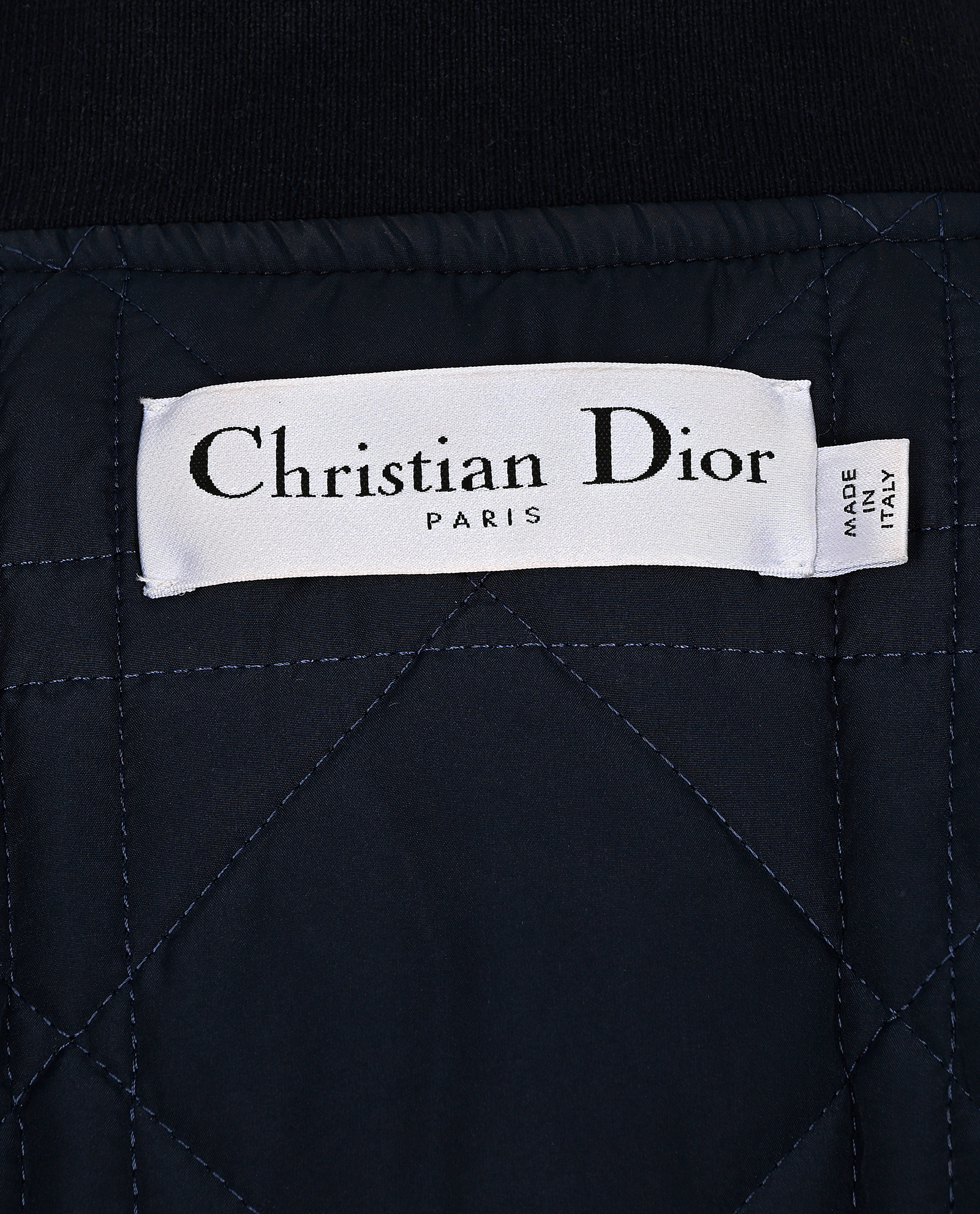 Christian Dior Oblique Bomber Jacket, &pound;850, Clothing, Cream/Navy, Polyester (Polymer), Other view
