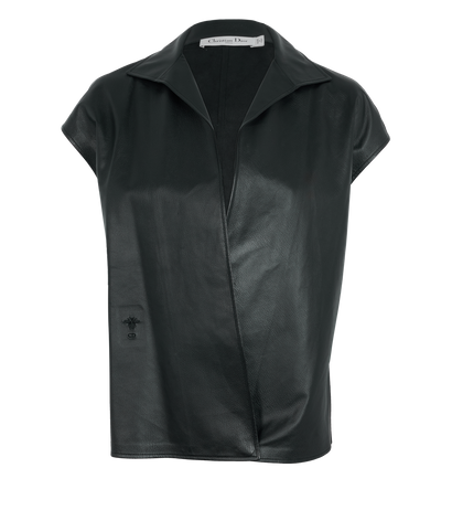 Christian Dior Vest, &pound;495, Clothing, Black, Leather, Front view