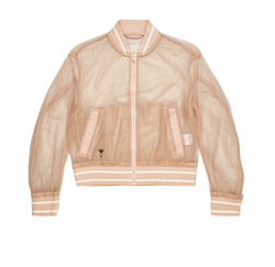 Christian Dior Mesh Bomber Jacket, Polyamide, Beige/Gold, UK10, 3*