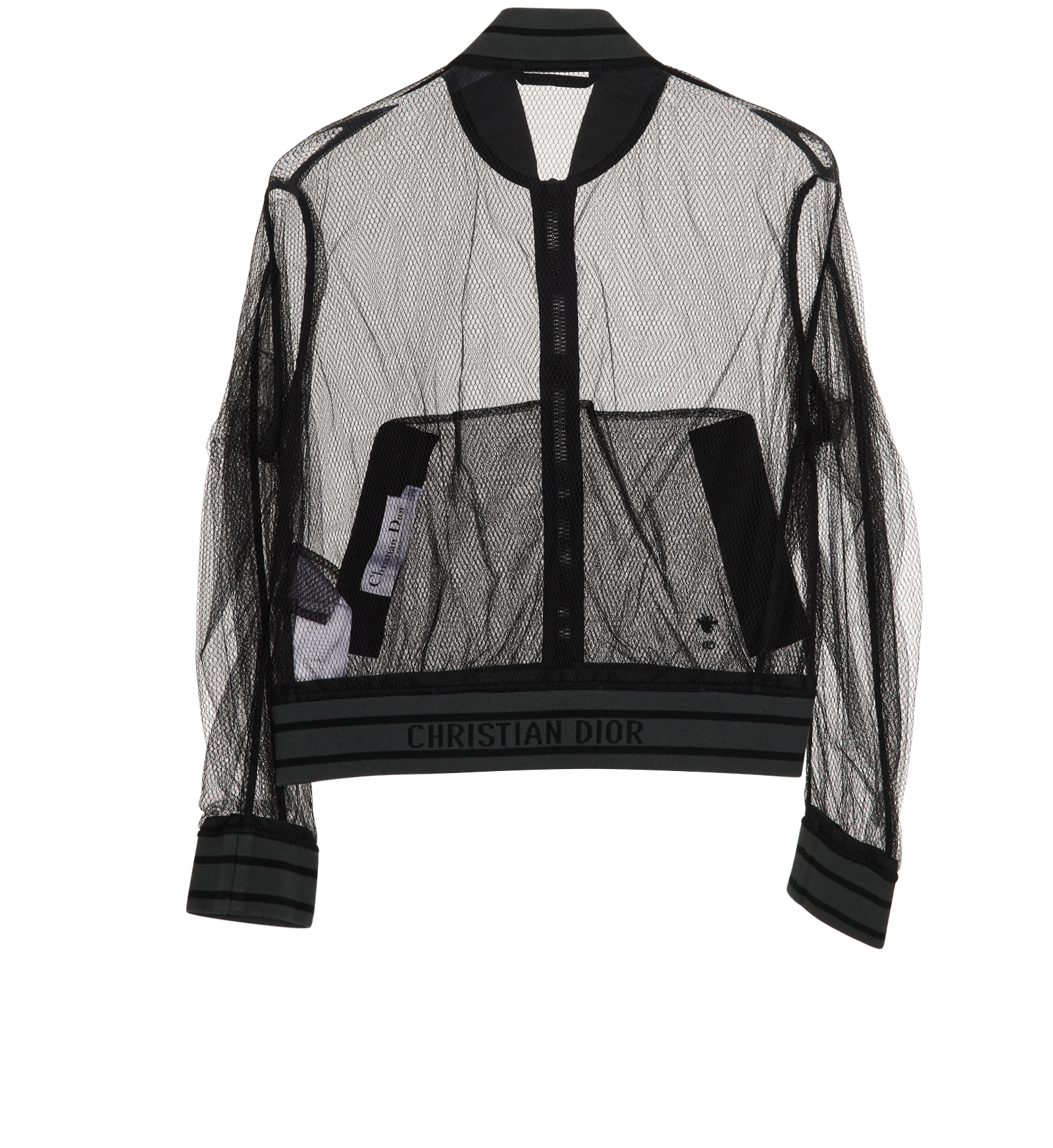 Christian Dior Mesh Jacket, &pound;495, Clothing, Black/Grey, Polyester (Polymer), Back view