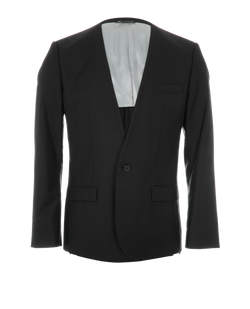 Dolce & Gabbana Collarless Blazer, Mens, Wool, Black, Sz L, 3*