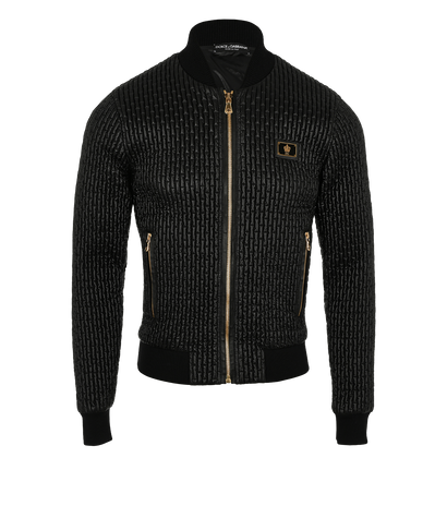 Dolce & Gabbana Quilted Bomber Jacket, £350, Clothing, Black, Polyester (Polymer), Front view
