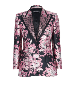 Dolce & Gabbana Floral Blazer, Polyester, Pink/Black, UK 12, 3*