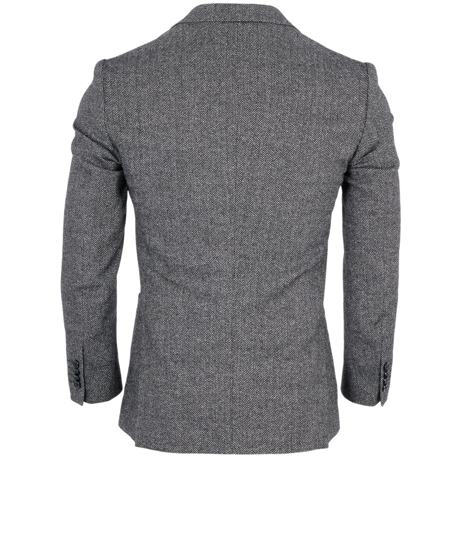 Dolce & Gabbana Herringbone Blazer, &pound;220, Clothing, Grey, Wool, Back view