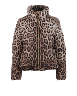 Dolce & Gabbana Leopard Print Puffer Jacket, Poly, Beige, UK10, 2*