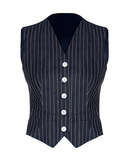 Dolce & Gabbana Denim Pinstripe Waistcoat, front view