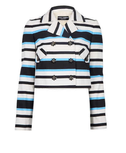Dolce & Gabbana Striped Crystals Buttons Blazer, front view