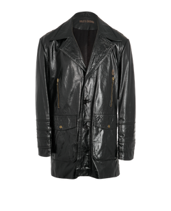 Dolce & Gabbana Button Up Leather Jacket, Mens, Leather, Black, Sz XL, 2*