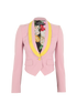 Dolce & Gabbana Cropped Blazer Jacket, &pound;150, Clothing, Pink/Yellow, Cotton, Front view