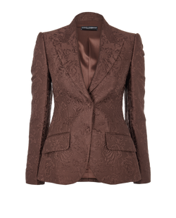 Dolce & Gabbana Jacquard Blazer, Cotton/Silk, Brown, UK8, 3*