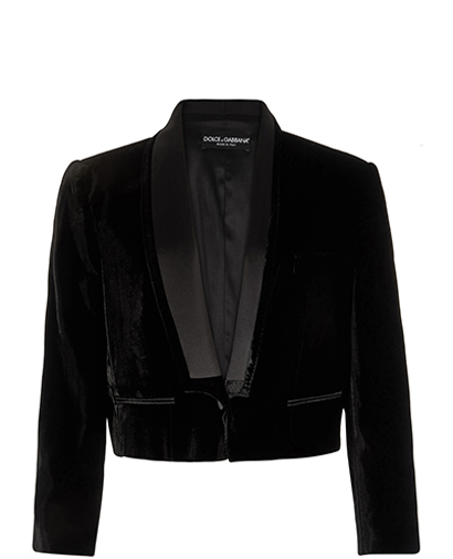 Dolce & Gabbana Velvet Tuxedo Cropped Jacket, front view