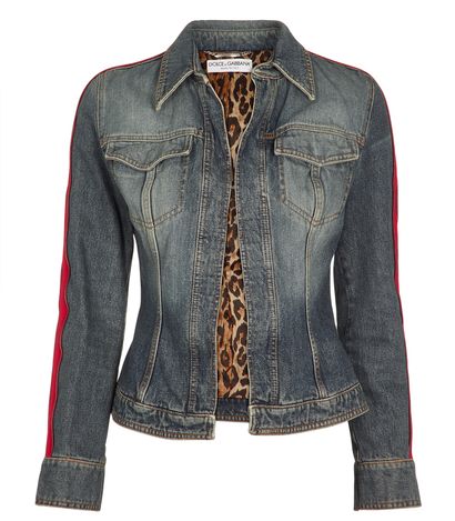 Dolce & Gabbana Arm Strips Denim Jacket, front view