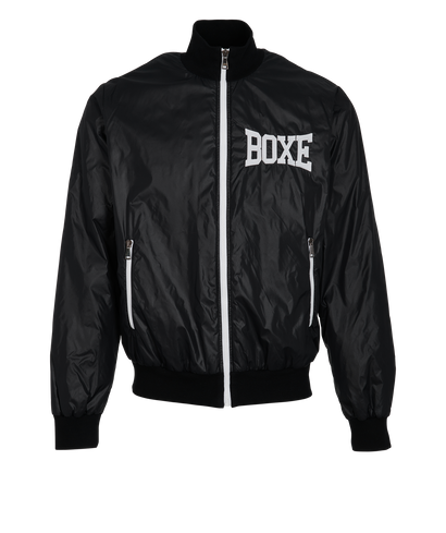 Dolce & Gabbana Boxe Bomber Jacket, &pound;280, Clothing, Black, Polyester (Polymer), Front view