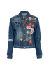 DSQUARED Patchwork Denim Jacket, &pound;210, Clothing, Blue, Cotton/Denim, Front view