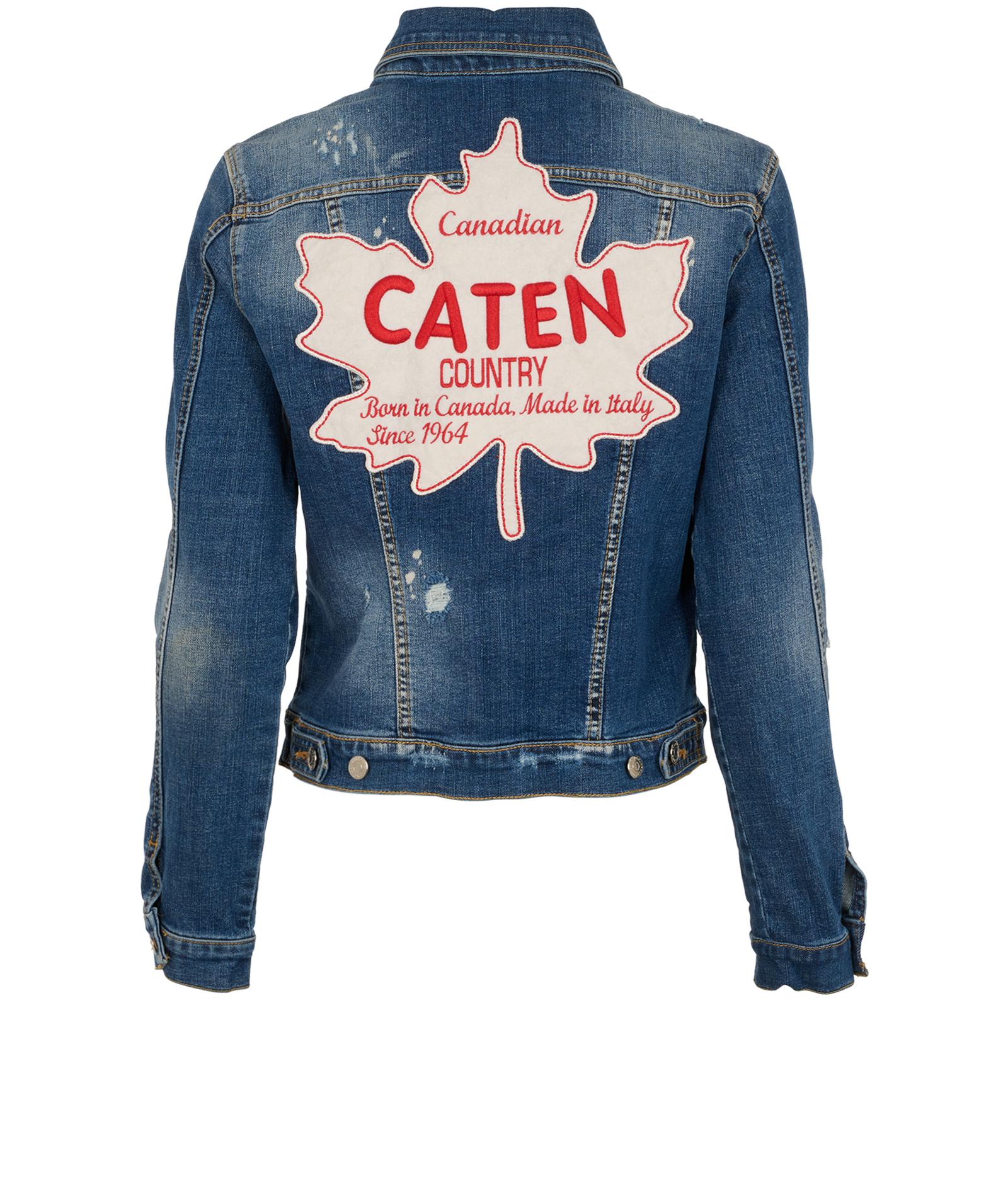 DSQUARED Patchwork Denim Jacket, &pound;210, Clothing, Blue, Cotton/Denim, Back view