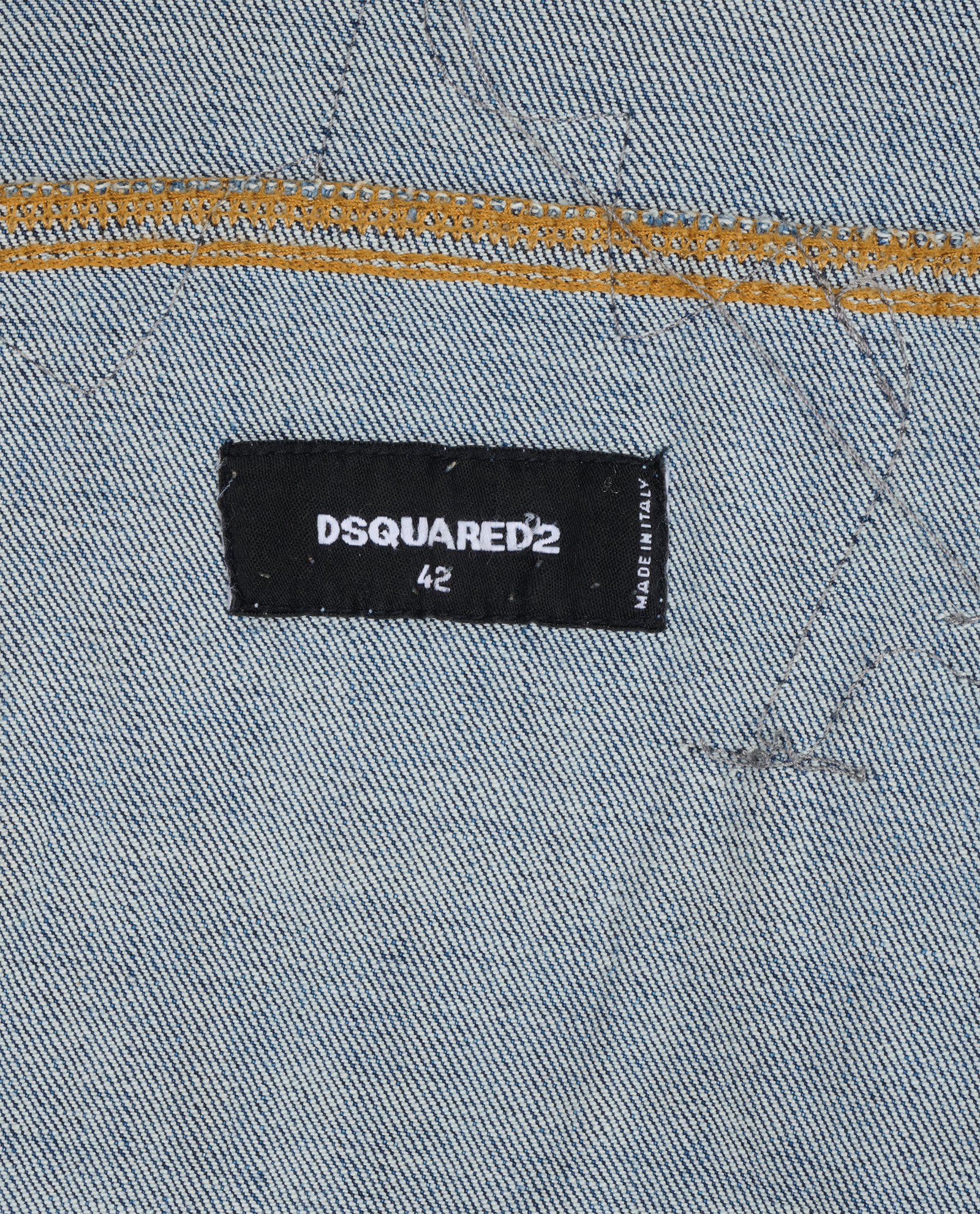 DSQUARED Patchwork Denim Jacket, &pound;210, Clothing, Blue, Cotton/Denim, Other view