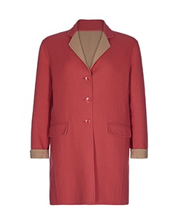 Etro Two-Tone Coat, Wool, Pink/Beige, Uk12