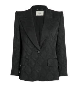 Fendi Abstract Leaves Blazer, Silk, Black, UK10, 3*