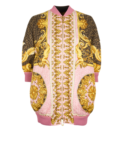 Fendace Printed Shirt Jacket, £650, Clothing, Pink, Polyester (Polymer)/Silk, Front view