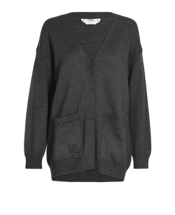 Fendi Cardigan, Wool, Grey, Sz 6, 3*