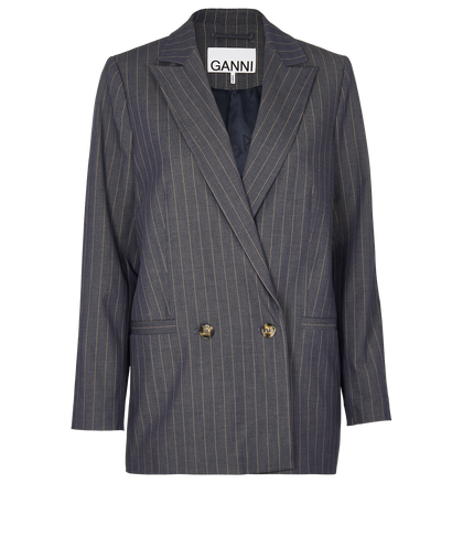 Ganni Pinstripe Long Blazer, front view