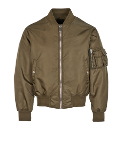 Givenchy Logo Bomber Jacket, Nylon, Khaki, Mens M, 2*