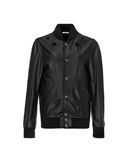 Givenchy Bomber Jacket, Leather, Black, UK 14