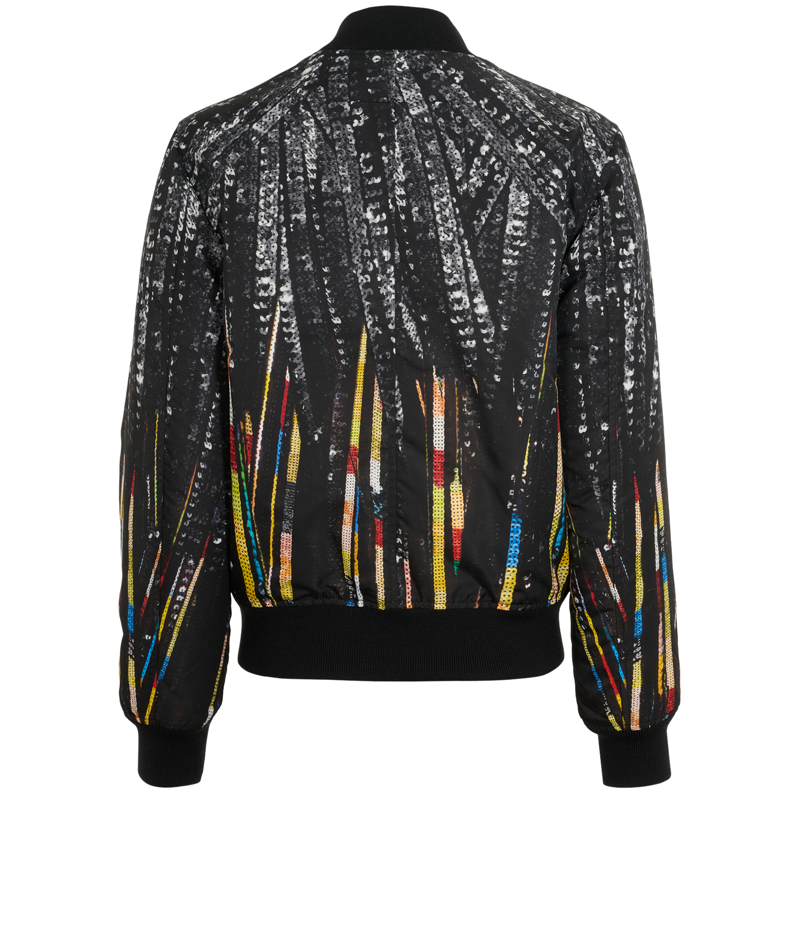 Givenchy Sequins Print Bomber Jacket, &pound;450, Clothing, Black, Polyester, Back view