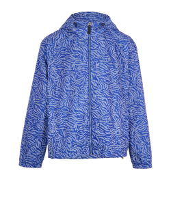 Givenchy Zebra Print Windbreaker, Mens, Poly, Blue, Sz XL, 3*