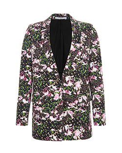 Givenchy Floral Jacket, Cotton, Black/Pink, UK 10