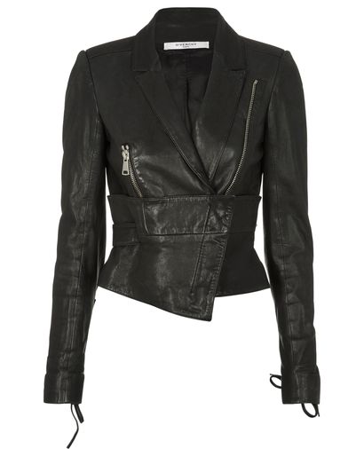 Givenchy Tie Up Sleeved Leather Jacket, front view