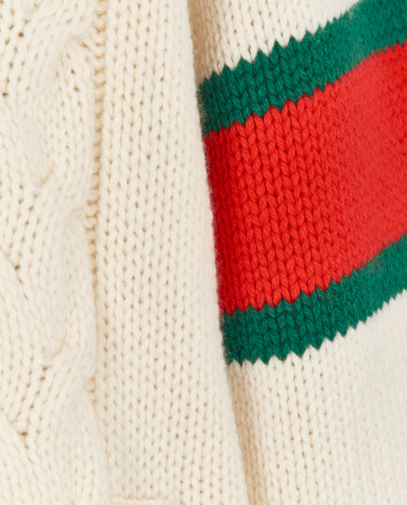 Gucci Cable Knit Bomber Jacket, &pound;660, Clothing, Cream, Wool, Other view