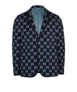 Gucci GG Blazer, Mens, Wool, Blue, Sz L, 3*