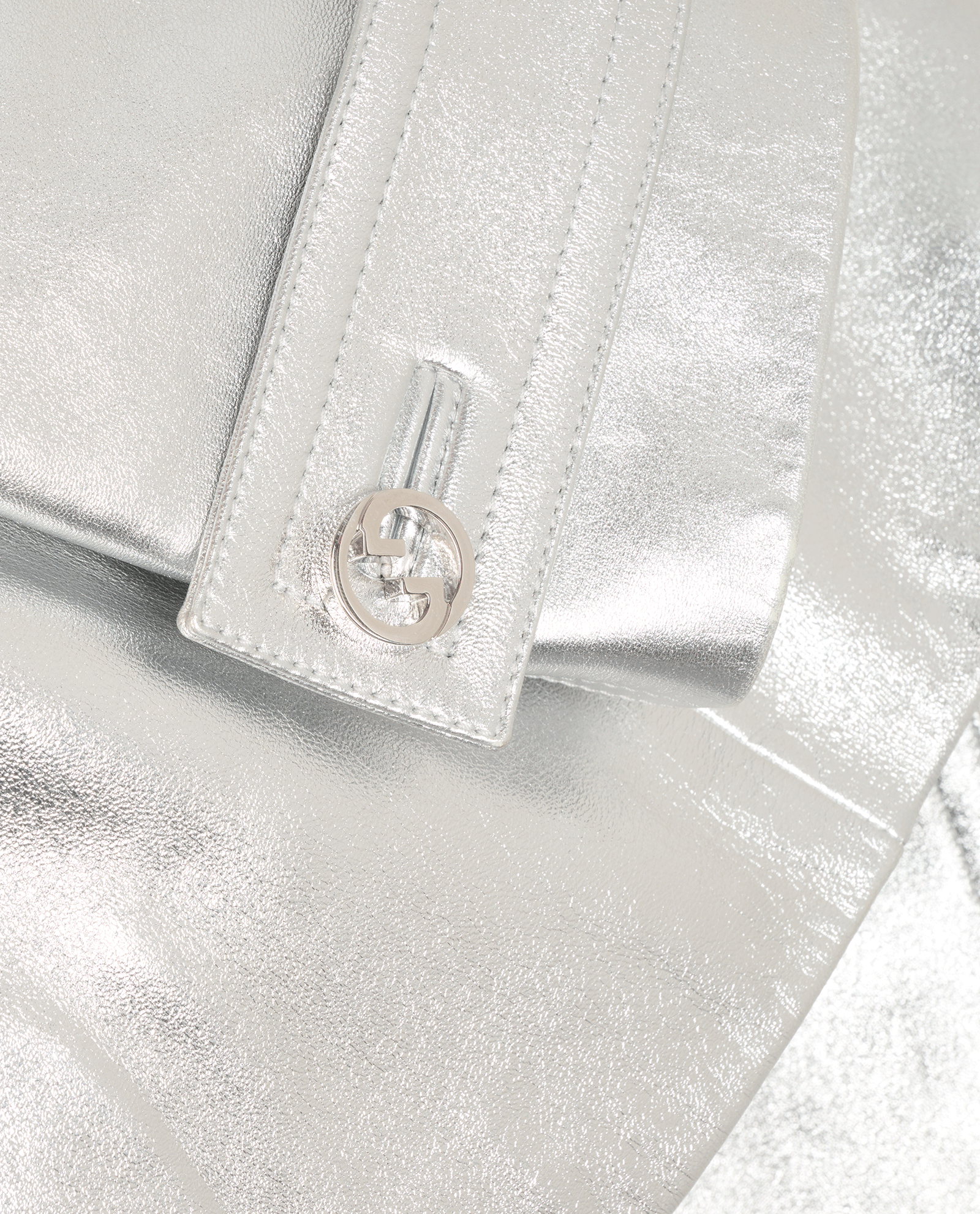 Gucci Double Breasted Metallic Jacket, &pound;595, Clothing, Silver, Leather, Other view