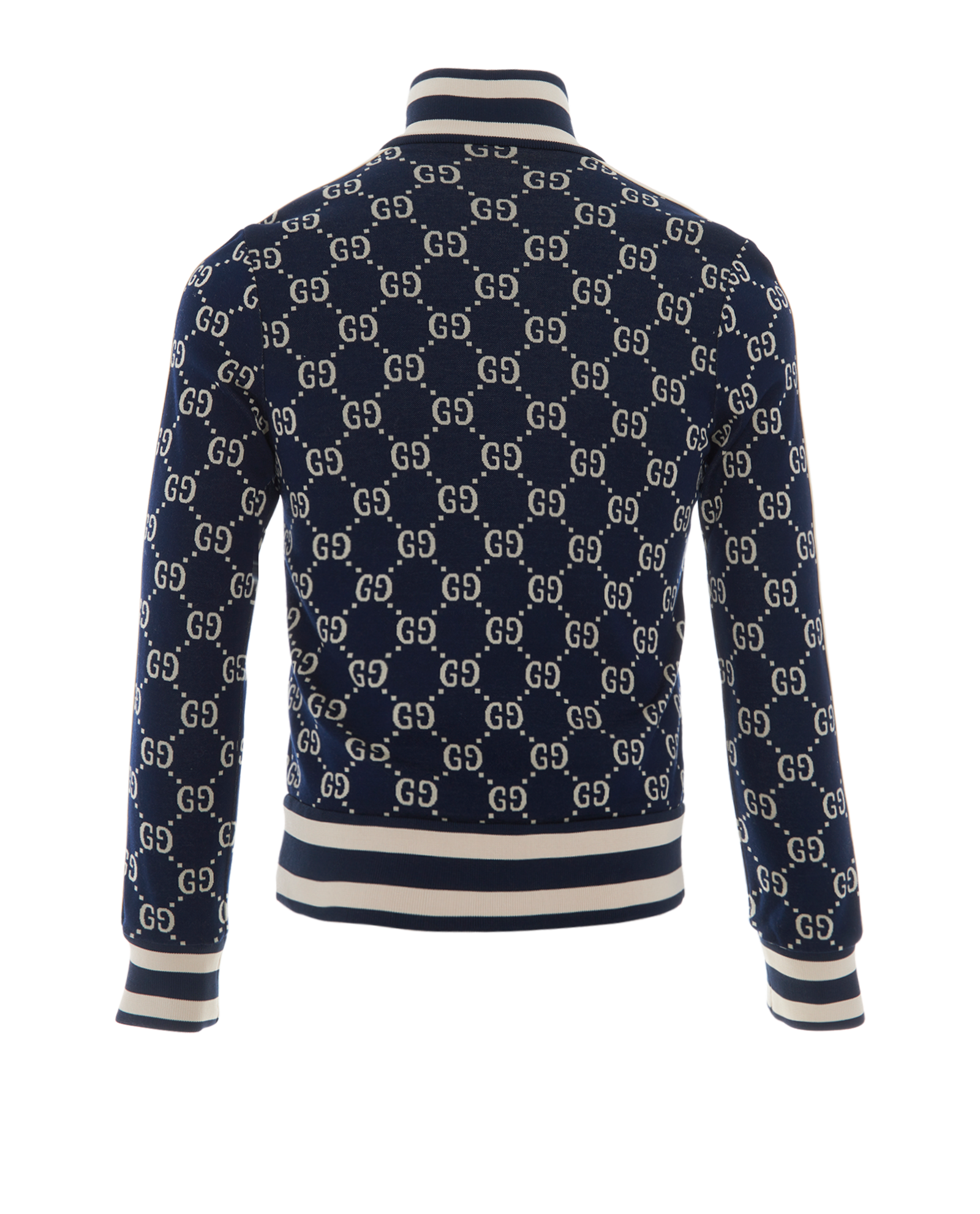 Gucci GG Jacquard Jacket, &pound;825, Clothing, Blue/Cream/Red, Cotton, Back view