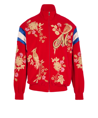 Gucci Velour Red Floral Track Jacket, front view