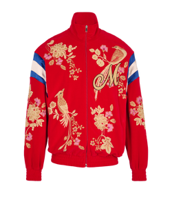 Gucci Velour Red Floral Track Jacket, Men, Cotton, Red/Gold, Sz S,3*